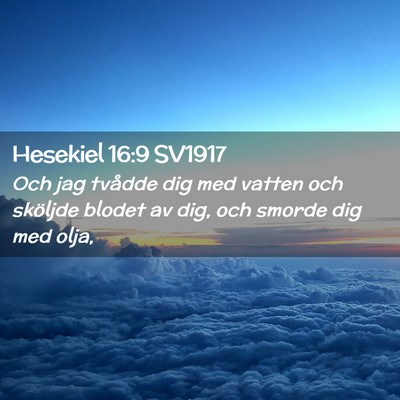 Picture 02 - Hesekiel 16:9 SV1917 - Och jag tvådde dig med vatten och sköljde - Bible Verse Picture