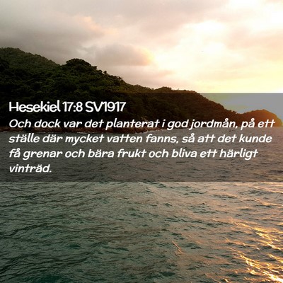 Picture 02 - Hesekiel 17:8 SV1917 - Och dock var det planterat i god jordmån, på - Bible Verse Picture