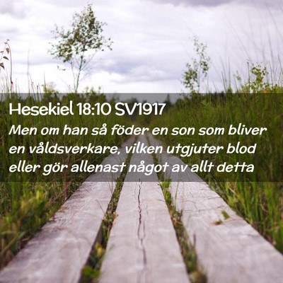 Picture 02 - Hesekiel 18:10 SV1917 - Men om han så föder en son som bliver en - Bible Verse Picture
