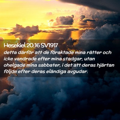 Picture 02 - Hesekiel 20:16 SV1917 - detta därför att de föraktade mina rätter och - Bible Verse Picture