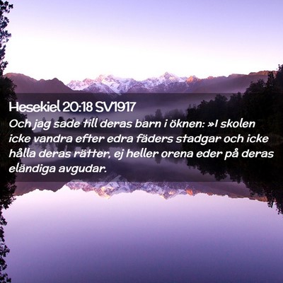 Picture 02 - Hesekiel 20:18 SV1917 - Och jag sade till deras barn i öknen: »I skolen - Bible Verse Picture