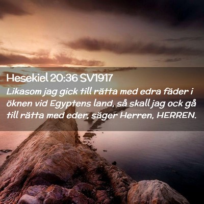 Picture 02 - Hesekiel 20:36 SV1917 - Likasom jag gick till rätta med edra fäder i - Bible Verse Picture