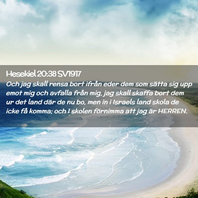 Picture 02 - Hesekiel 20:38 SV1917 - Och jag skall rensa bort ifrån eder dem som - Bible Verse Picture