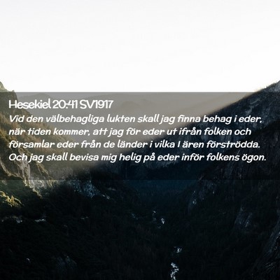 Picture 02 - Hesekiel 20:41 SV1917 - Vid den välbehagliga lukten skall jag finna - Bible Verse Picture
