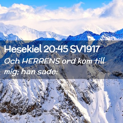 Picture 02 - Hesekiel 20:45 SV1917 - Och HERRENS ord kom till mig; han - Bible Verse Picture