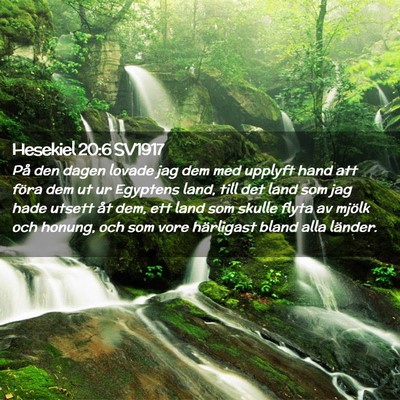 Picture 02 - Hesekiel 20:6 SV1917 - På den dagen lovade jag dem med upplyft hand att - Bible Verse Picture