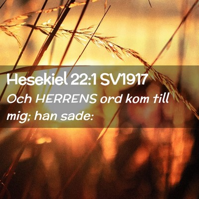 Picture 02 - Hesekiel 22:1 SV1917 - Och HERRENS ord kom till mig; han - Bible Verse Picture