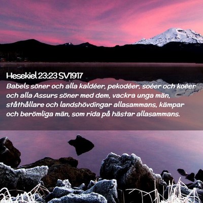 Picture 02 - Hesekiel 23:23 SV1917 - Babels söner och alla kaldéer, pekodéer, - Bible Verse Picture