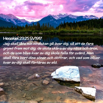 Picture 02 - Hesekiel 23:25 SV1917 - Jag skall låta min nitälskan gå över dig, så - Bible Verse Picture