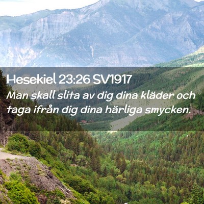 Picture 02 - Hesekiel 23:26 SV1917 - Man skall slita av dig dina kläder och taga - Bible Verse Picture