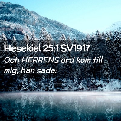 Picture 02 - Hesekiel 25:1 SV1917 - Och HERRENS ord kom till mig; han - Bible Verse Picture