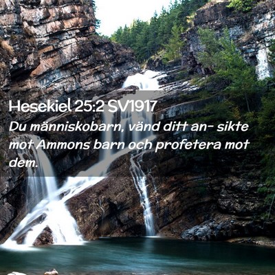 Picture 02 - Hesekiel 25:2 SV1917 - Du människobarn, vänd ditt an- sikte mot Ammons - Bible Verse Picture