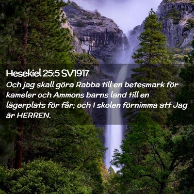 Picture 02 - Hesekiel 25:5 SV1917 - Och jag skall göra Rabba till en betesmark för - Bible Verse Picture