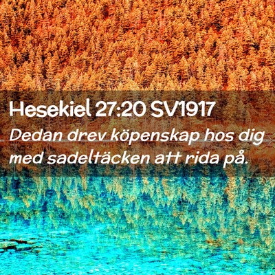 Picture 02 - Hesekiel 27:20 SV1917 - Dedan drev köpenskap hos dig med sadeltäcken - Bible Verse Picture