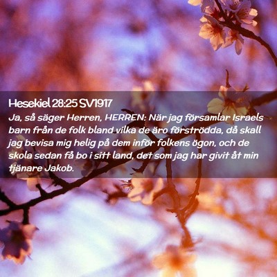 Picture 02 - Hesekiel 28:25 SV1917 - Ja, så säger Herren, HERREN: När jag - Bible Verse Picture