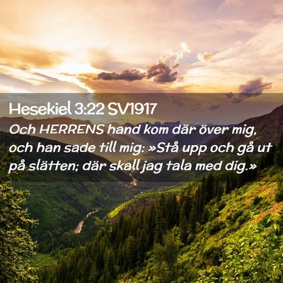 Picture 02 - Hesekiel 3:22 SV1917 - Och HERRENS hand kom där över mig, och han sade - Bible Verse Picture