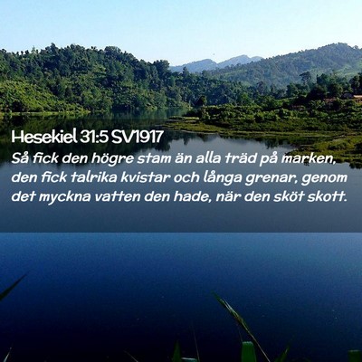 Picture 02 - Hesekiel 31:5 SV1917 - Så fick den högre stam än alla träd på - Bible Verse Picture