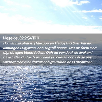 Picture 02 - Hesekiel 32:2 SV1917 - Du människobarn, stäm upp en klagosång över - Bible Verse Picture