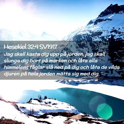 Picture 02 - Hesekiel 32:4 SV1917 - Jag skall kasta dig upp på jorden, jag skall - Bible Verse Picture