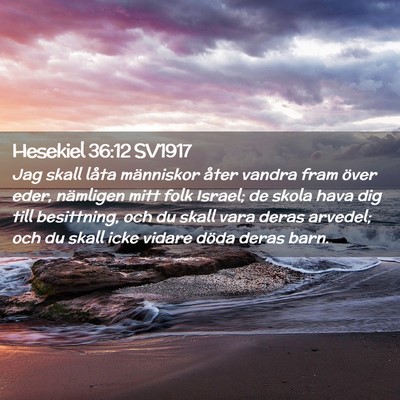 Picture 02 - Hesekiel 36:12 SV1917 - Jag skall låta människor åter vandra fram - Bible Verse Picture