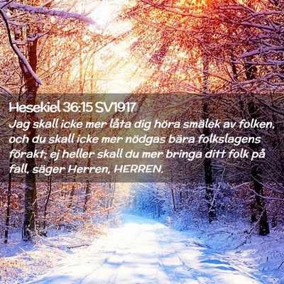 Picture 02 - Hesekiel 36:15 SV1917 - Jag skall icke mer låta dig höra smälek av - Bible Verse Picture