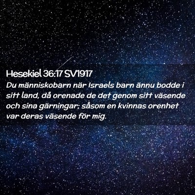 Picture 02 - Hesekiel 36:17 SV1917 - Du människobarn när Israels barn ännu bodde i - Bible Verse Picture