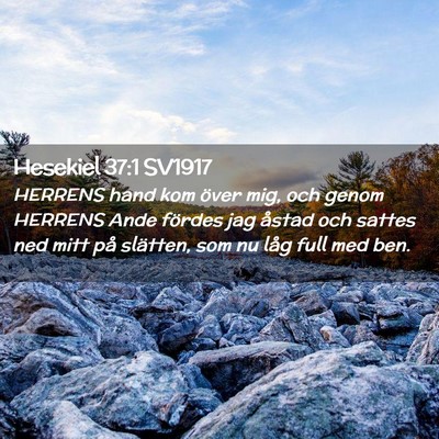Picture 02 - Hesekiel 37:1 SV1917 - HERRENS hand kom över mig, och genom HERRENS - Bible Verse Picture