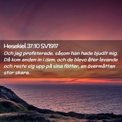 Picture 02 - Hesekiel 37:10 SV1917 - Och jag profeterade, såsom han hade bjudit mig. - Bible Verse Picture