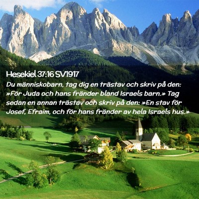 Picture 02 - Hesekiel 37:16 SV1917 - Du människobarn, tag dig en trästav och skriv - Bible Verse Picture