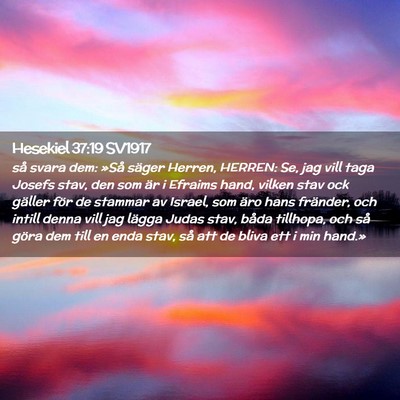 Picture 02 - Hesekiel 37:19 SV1917 - så svara dem: »Så säger Herren, HERREN: Se, - Bible Verse Picture