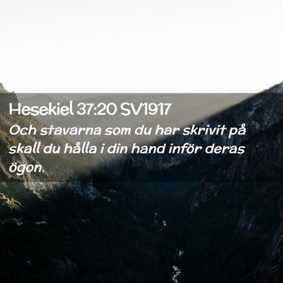 Picture 02 - Hesekiel 37:20 SV1917 - Och stavarna som du har skrivit på skall du - Bible Verse Picture