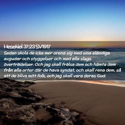 Picture 02 - Hesekiel 37:23 SV1917 - Sedan skola de icke mer orena sig med sina - Bible Verse Picture