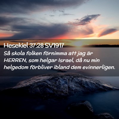 Picture 02 - Hesekiel 37:28 SV1917 - Så skola folken förnimma att jag är HERREN, - Bible Verse Picture