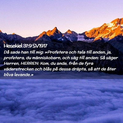 Picture 02 - Hesekiel 37:9 SV1917 - Då sade han till mig: »Profetera och tala till - Bible Verse Picture