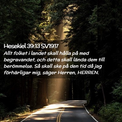 Picture 02 - Hesekiel 39:13 SV1917 - Allt folket i landet skall hålla på med - Bible Verse Picture