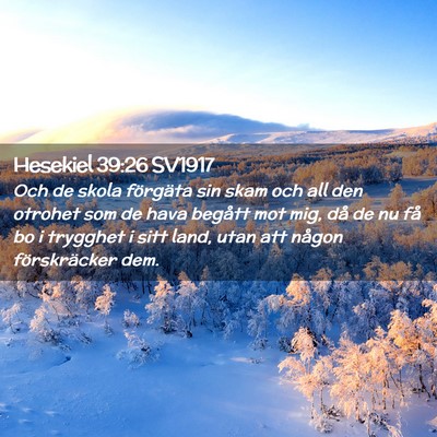 Picture 02 - Hesekiel 39:26 SV1917 - Och de skola förgäta sin skam och all den - Bible Verse Picture