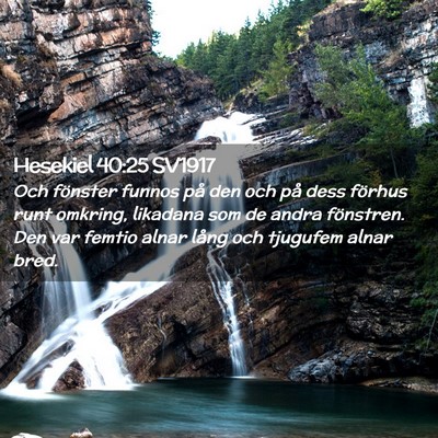 Picture 02 - Hesekiel 40:25 SV1917 - Och fönster funnos på den och på dess förhus - Bible Verse Picture