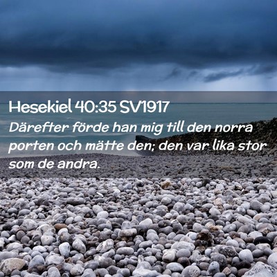 Picture 02 - Hesekiel 40:35 SV1917 - Därefter förde han mig till den norra porten - Bible Verse Picture