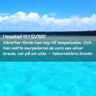 Picture 02 - Hesekiel 41:1 SV1917 - Därefter förde han mig till tempelsalen. Och - Bible Verse Picture