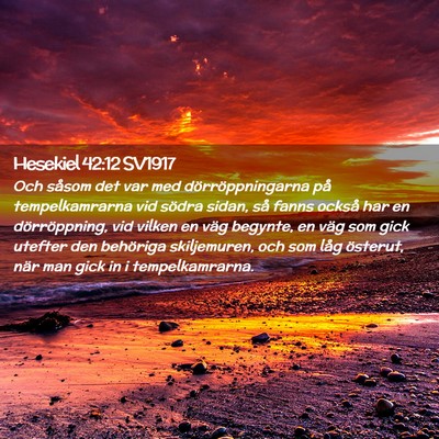 Picture 02 - Hesekiel 42:12 SV1917 - Och såsom det var med dörröppningarna på - Bible Verse Picture