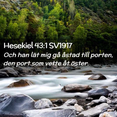 Picture 02 - Hesekiel 43:1 SV1917 - Och han lät mig gå åstad till porten, den port - Bible Verse Picture