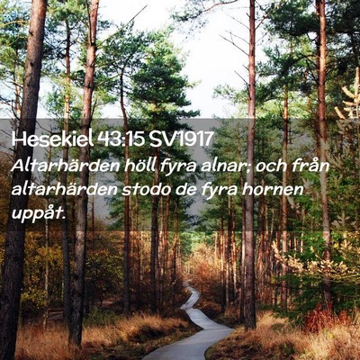 Picture 02 - Hesekiel 43:15 SV1917 - Altarhärden höll fyra alnar; och från - Bible Verse Picture