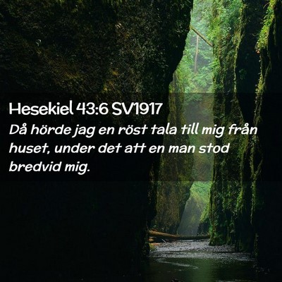 Picture 02 - Hesekiel 43:6 SV1917 - Då hörde jag en röst tala till mig från - Bible Verse Picture