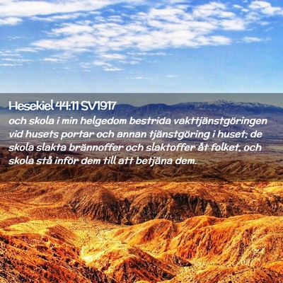 Picture 02 - Hesekiel 44:11 SV1917 - och skola i min helgedom bestrida - Bible Verse Picture