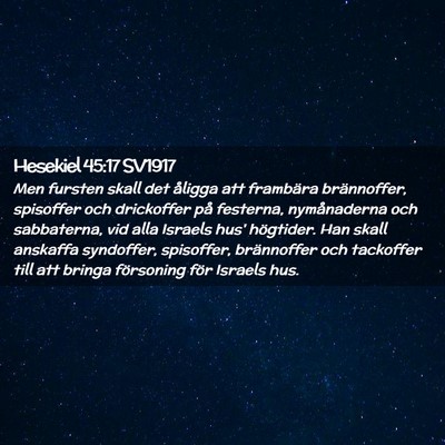 Picture 02 - Hesekiel 45:17 SV1917 - Men fursten skall det åligga att frambära - Bible Verse Picture