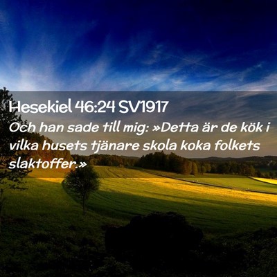 Picture 02 - Hesekiel 46:24 SV1917 - Och han sade till mig: »Detta är de kök i - Bible Verse Picture