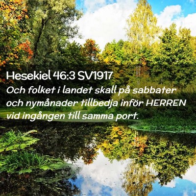 Picture 02 - Hesekiel 46:3 SV1917 - Och folket i landet skall på sabbater och - Bible Verse Picture