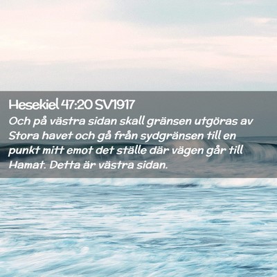 Picture 02 - Hesekiel 47:20 SV1917 - Och på västra sidan skall gränsen utgöras av - Bible Verse Picture