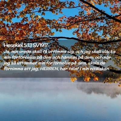 Picture 02 - Hesekiel 5:13 SV1917 - Ja, min vrede skall få uttömma sig, och jag - Bible Verse Picture