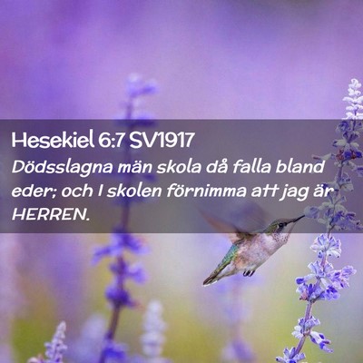 Picture 02 - Hesekiel 6:7 SV1917 - Dödsslagna män skola då falla bland eder; och - Bible Verse Picture